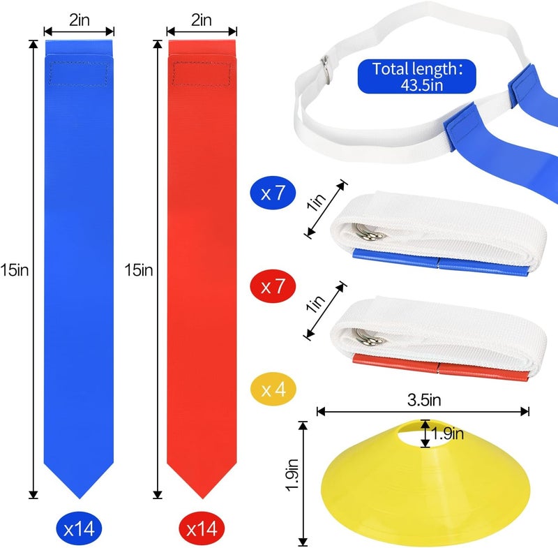 DkOvn Flag Football Set, Flag Football Belts with Flags, Easy Tear Away Belt for Youths, Adult Players of Flag Football - Image 4